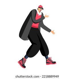 Isolated happy man dancing Hobby Vector