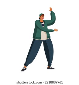 Isolated happy man dancing Hobby Vector