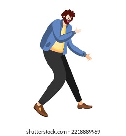 Isolated happy man dancing Hobby Vector
