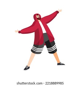 Isolated happy man dancing Hobby Vector