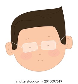 Isolated happy man face cartoon
