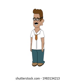 Isolated happy man with a white shirt