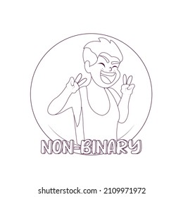 Isolated happy non binary person Vector illustration