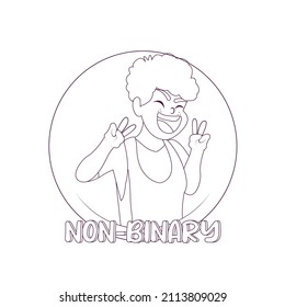 Isolated happy non binary person Vector illustration