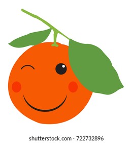 Isolated happy orange on a white background, Vector illustration