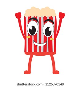 Isolated happy popcorn emote