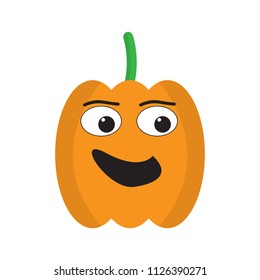 Isolated happy pumpkin emote