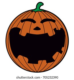 Isolated happy pumpkin icon on a white background, vector illustration