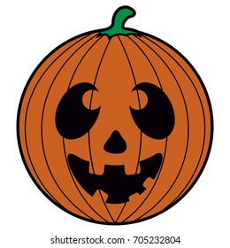 Isolated happy pumpkin icon on a white background, vector illustration