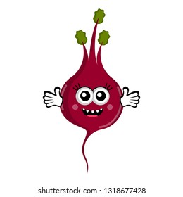 Isolated happy radish cartoon. Vector illustration design