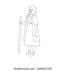 Isolated happy shepherd nativity character Vector illustration