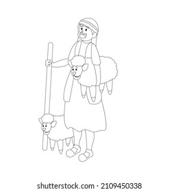 Isolated happy shepherd nativity character Vector illustration