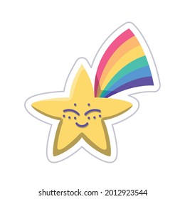 Isolated happy star emoji lgbt icon Vector