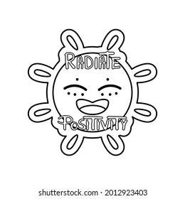 Isolated happy sun icon with no color Vector