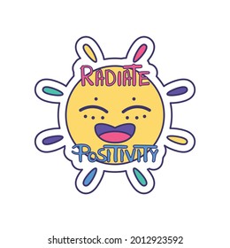 Isolated happy sun with text lgbt pride icon Vector