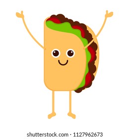 Isolated happy taco emote