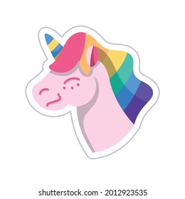 Isolated happy unicorn with lbgt colors Vector