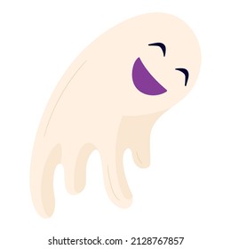 Isolated happy white ghost image Vector