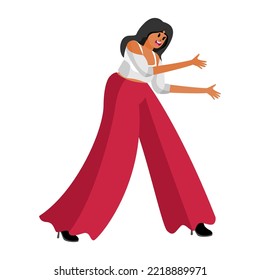 Isolated happy woman dancing Hobby Vector