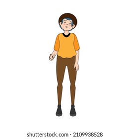 Isolated happy young man Culture Vector illustration