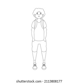 Isolated happy young man Culture Vector illustration