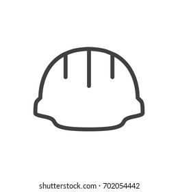 Isolated Hardhat Outline Symbol On Clean Background. Vector Helmet Element In Trendy Style.