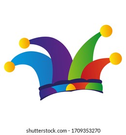 Isolated harlequin hat. April fools day - Vector