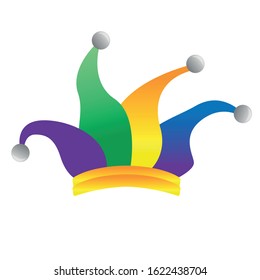 Isolated harlequin hat image. Mardi gras - Vector