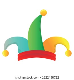 Isolated harlequin hat image. Mardi gras - Vector