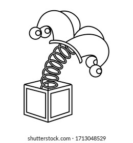 Sombrero de arlequín aislado en una caja de broma - Vector