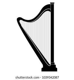 Isolated harp icon. Musical instrument