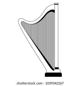 Isolated harp icon. Musical instrument