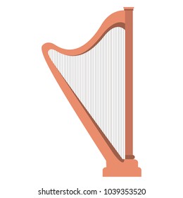 Isolated harp icon. Musical instrument