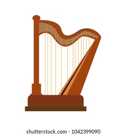 Isolated harp icon. Musical instrument