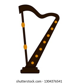 Isolated harp icon. Musical instrument. Vector illustration design