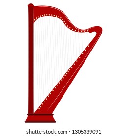 Isolated harp image. Music instrument. Vector illustration design