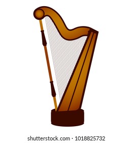 Isolated harp. Musical instrument