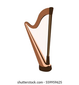 Isolated harp on a white background, Vector illustration