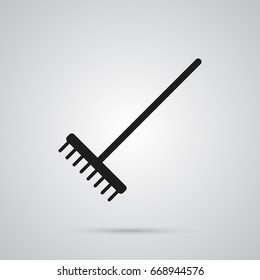 Isolated Harrow Icon Symbol On Clean Background. Vector Rake Element In Trendy Style.