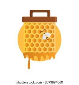 isolated harvest hdoney bee template design vector, honey design concept