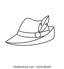Isolated hat draw oktoberfest vector illustration