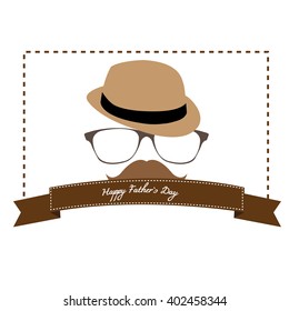 Isolated hat, glasses and a mustache on a white background for father's day celebrations