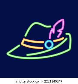 Isolated hat neon oktoberfest vector illustration