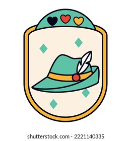Isolación de la ilustración vectorial de hat oktoberfest