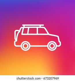 Isolated Hatchback Outline Symbol On Clean Background. Vector Suv Element In Trendy Style.