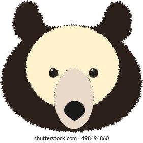 Isolated head of a bear, vector illustration