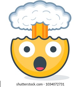 Isolated head explosion emoticon