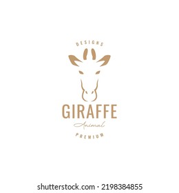 isolated head giraffe vintage logo design