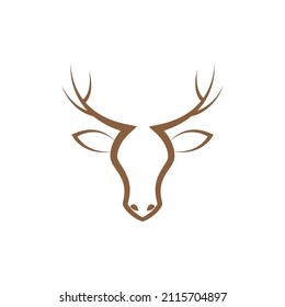 Modernes Hirschlogo einzeln, Vektorsymbol-Illustration