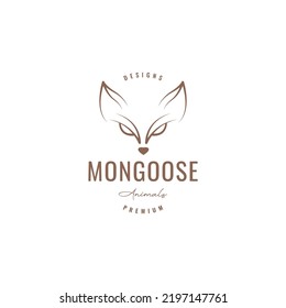 Isolated Head Mongoose Logo Design